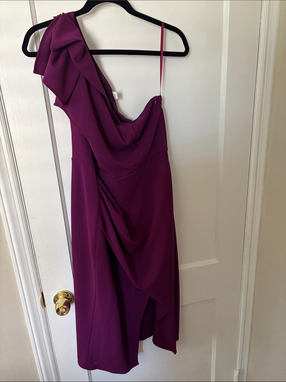 Asymmetric One-Shoulder Purple Dress